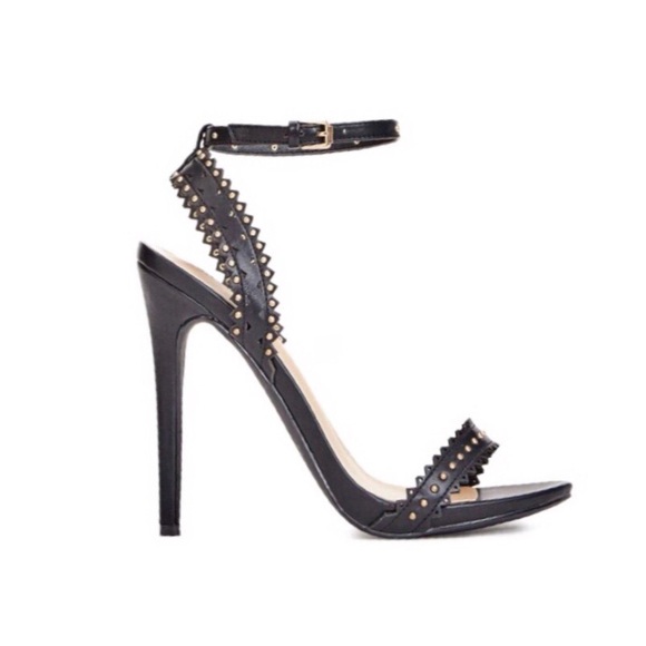 JustFab Shoes - Studded Black Stiletto Sandals sz 8.5